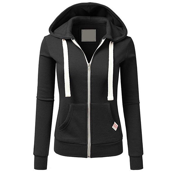 Damen Kapuzenjacke mit Reißverschluss taillierter Sweatshirt-Hoodie aus Baumwollmischung Nord Taschen