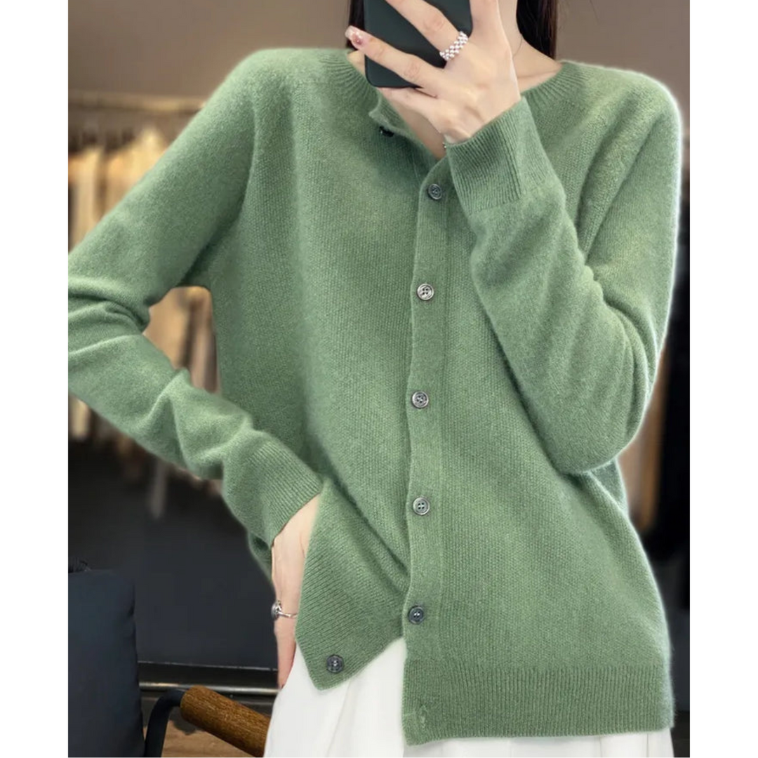 Damen Rundhals Cardigan Pullover