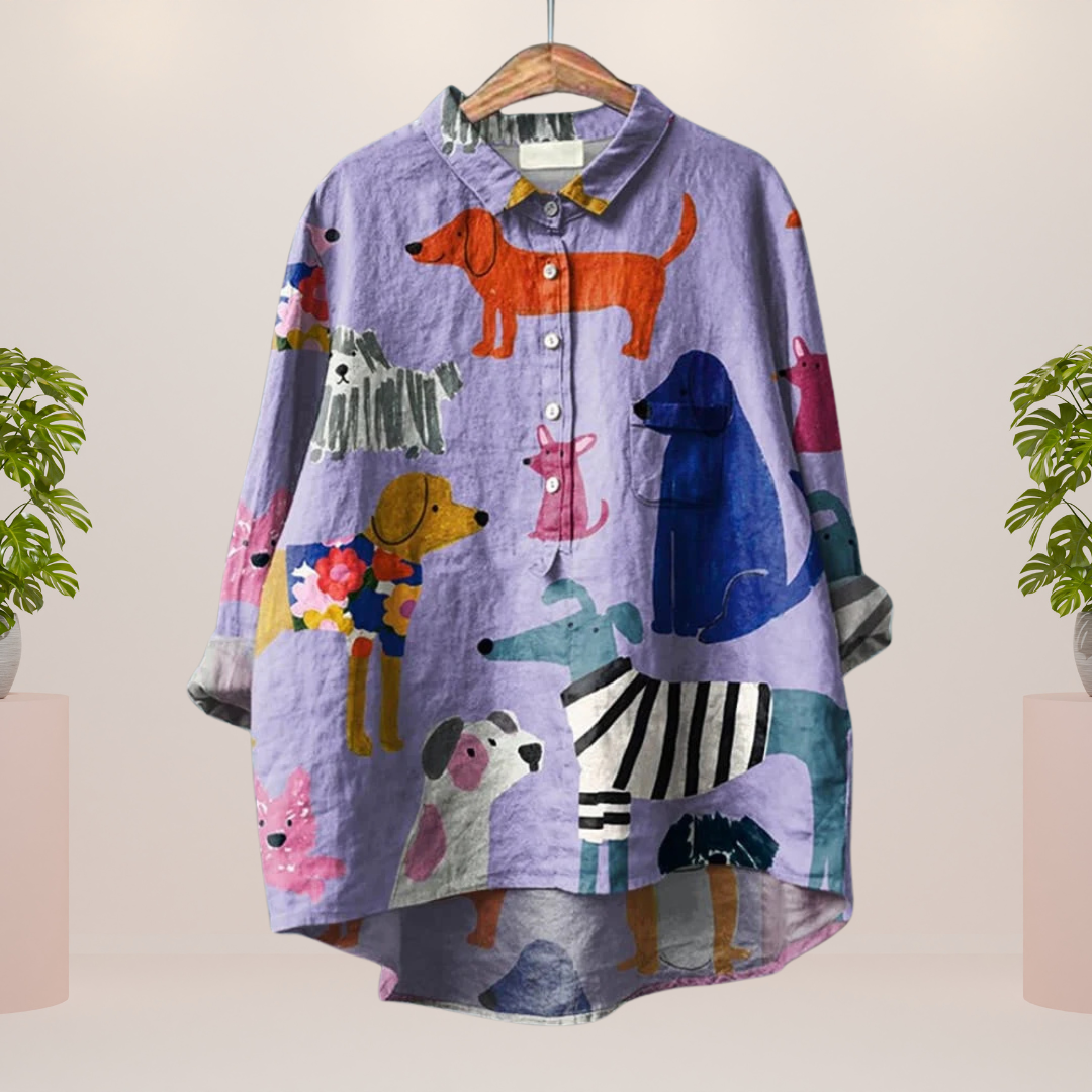 Exklusives Damenhemd mit Kunstdruck