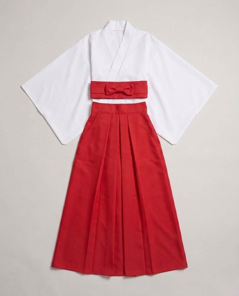 Damen historische Kimono-Robe mit goldenen Verzierungen und Accessoires Nord Taschen