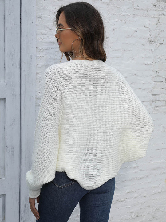 Bat Sleeve Offenes Front Kurzes Cardigan - Vittorelli