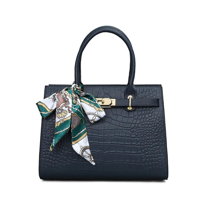 Nord Taschen | Handtasche für Damen - Großzügige Tasche mit strukturiertem Design und dekorativem Schleifenanhänger