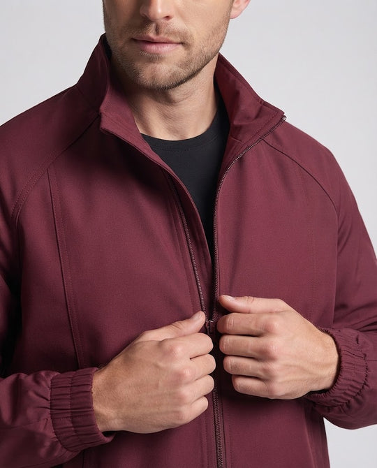 Herren Oversize-Fieldjacke mit Stehkragen, durchgehendem Reißverschluss und elastischem Saum Nord Taschen