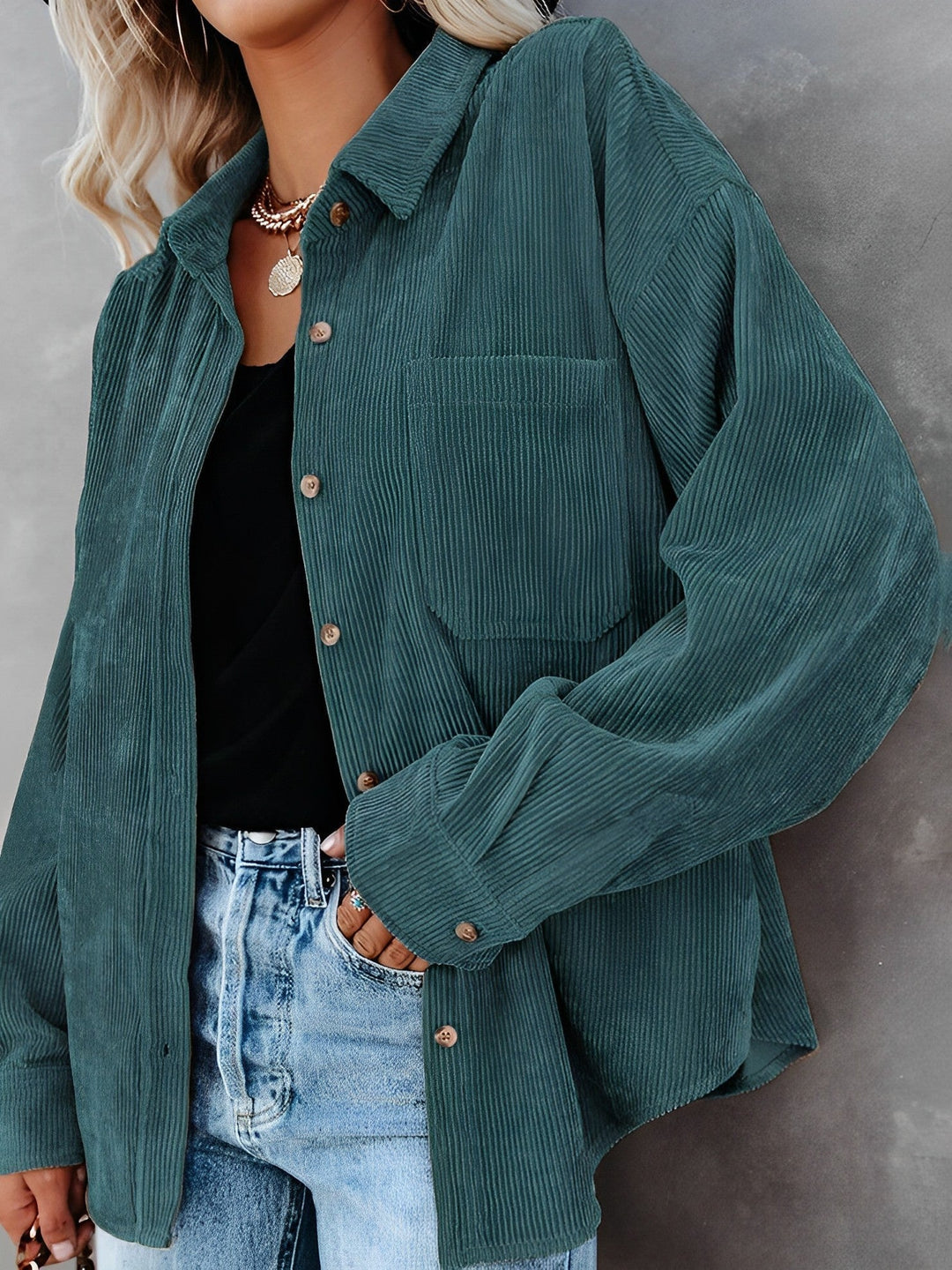 Nord Taschen | Kord Knopf-Jacke