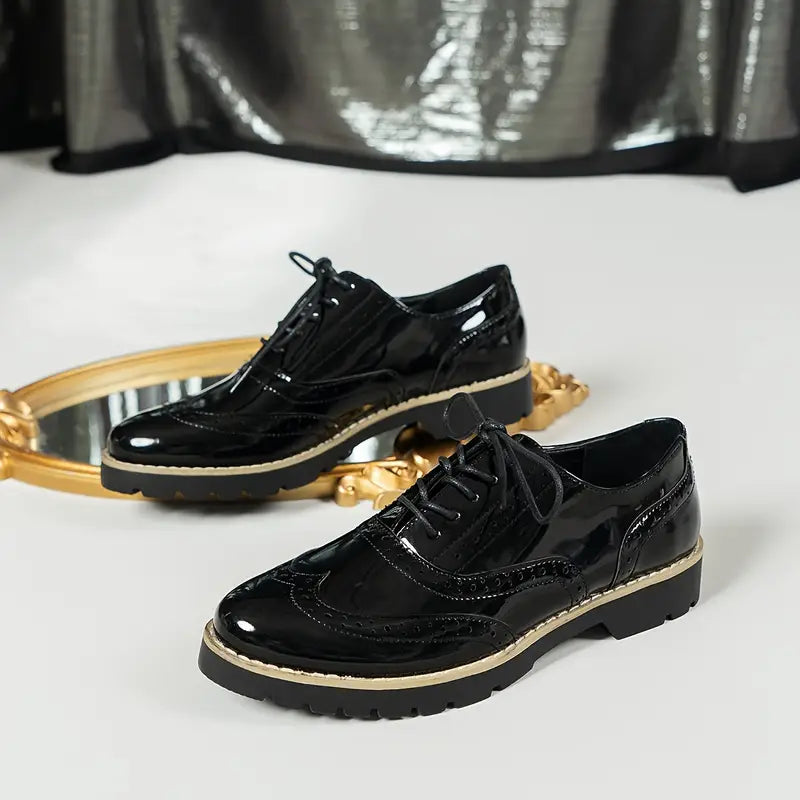 Modisch Gestanzte Lackschuhe Für Damen - Arvani