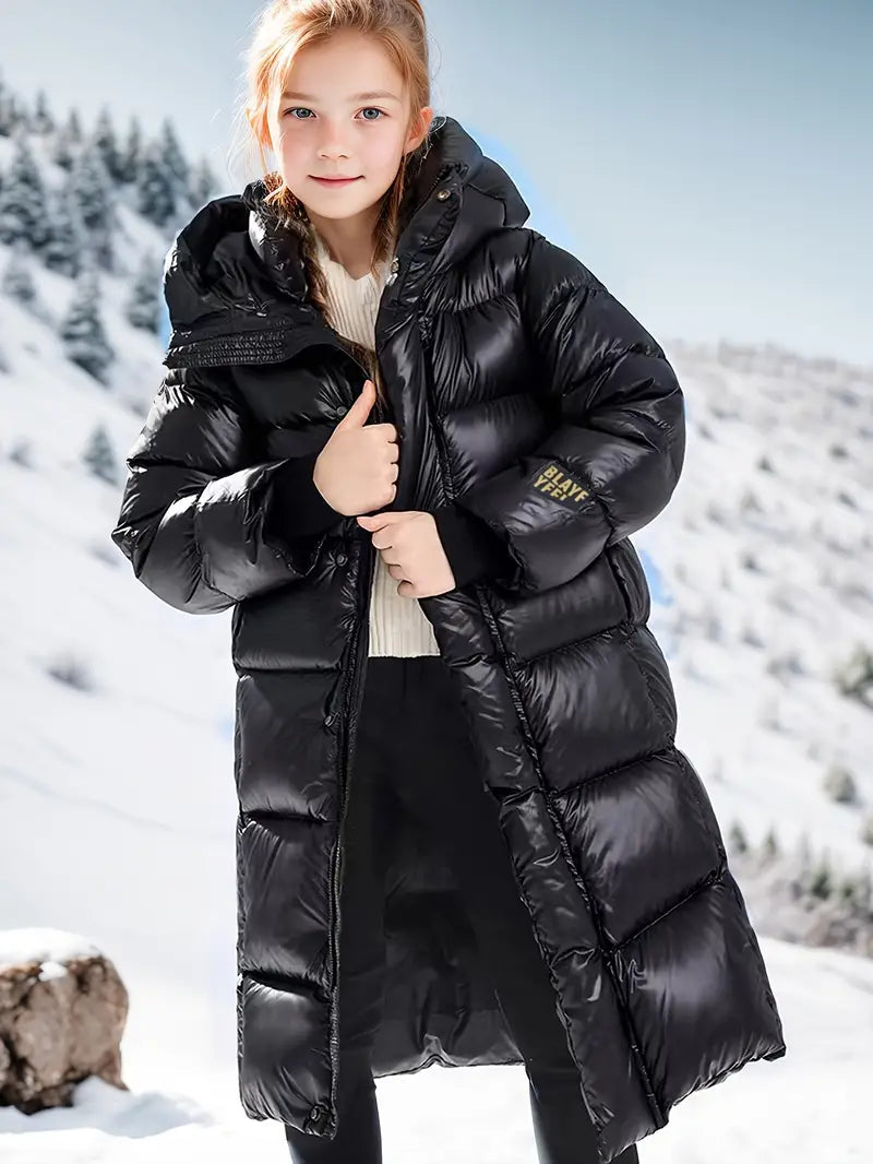 Nord Taschen | Langer gesteppter Mantel mit Kapuze für Mädchen Emma