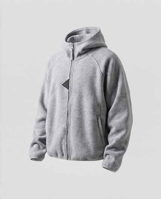 Damen Kuschelige Fleece-Kapuzenjacke mit durchgehendem Reißverschluss und relaxed Oversize-Schnitt Nord Taschen