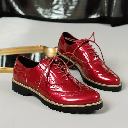Modisch Gestanzte Lackschuhe Für Damen - Arvani