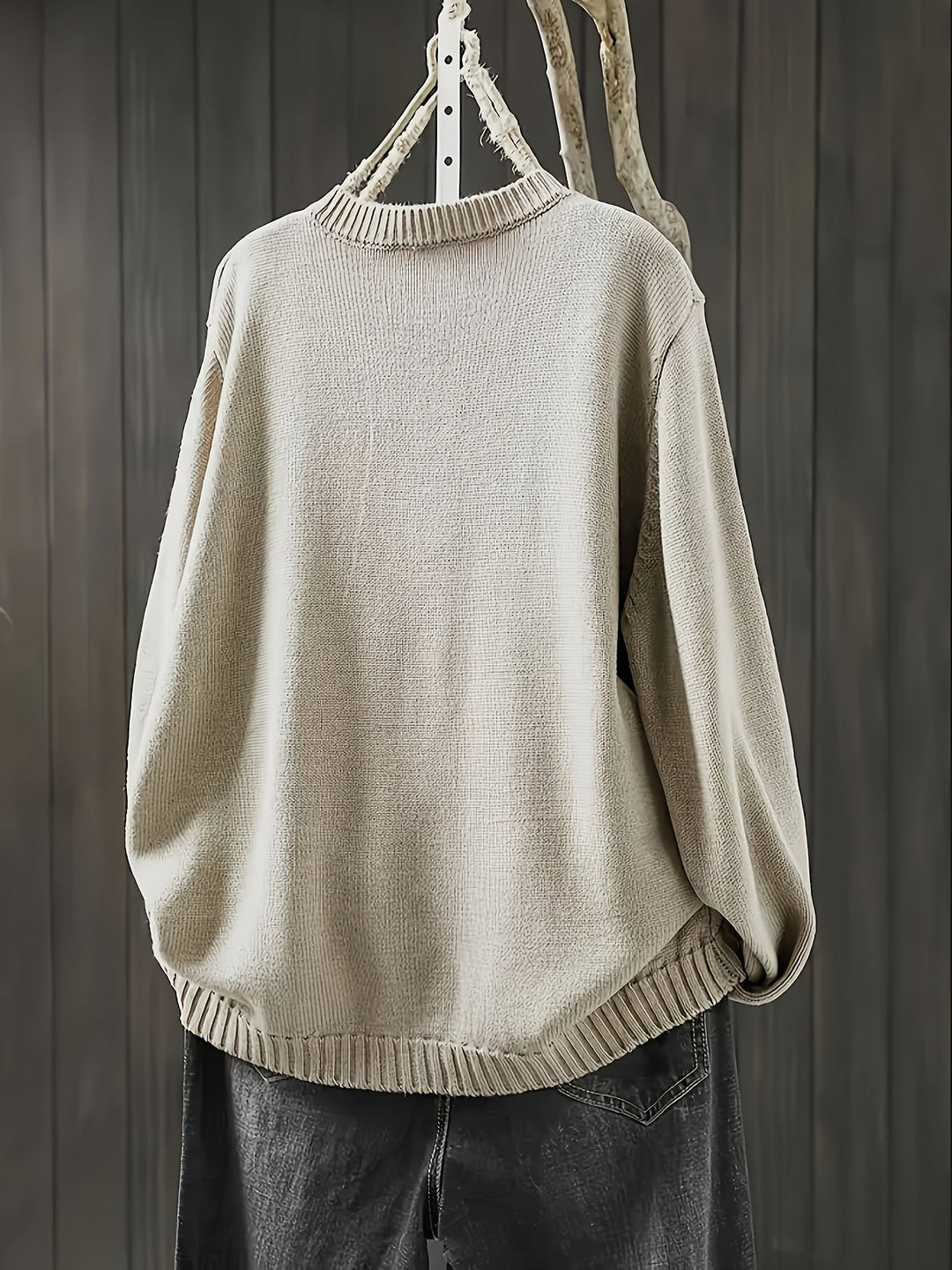 Damen Strickkarteigan mit Knöpfen