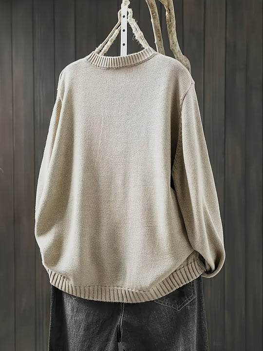 Damen Strickkarteigan mit Knöpfen