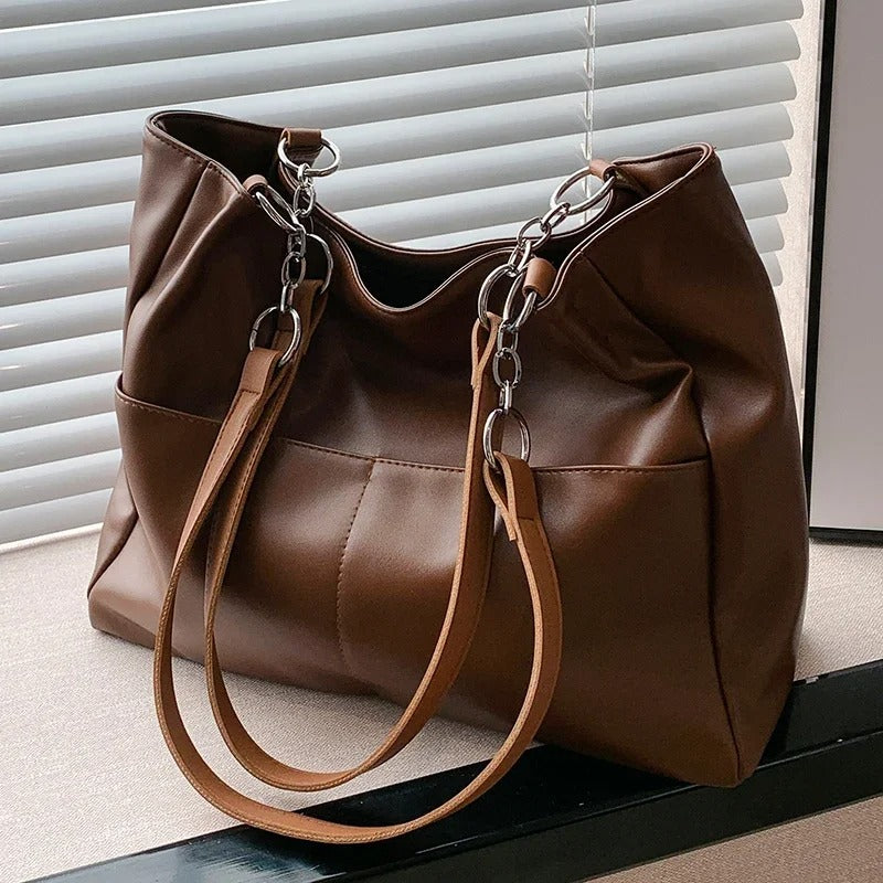 Nord Taschen | Große Vegane Rinderhaut Tote Tasche, Ketten Schultertasche