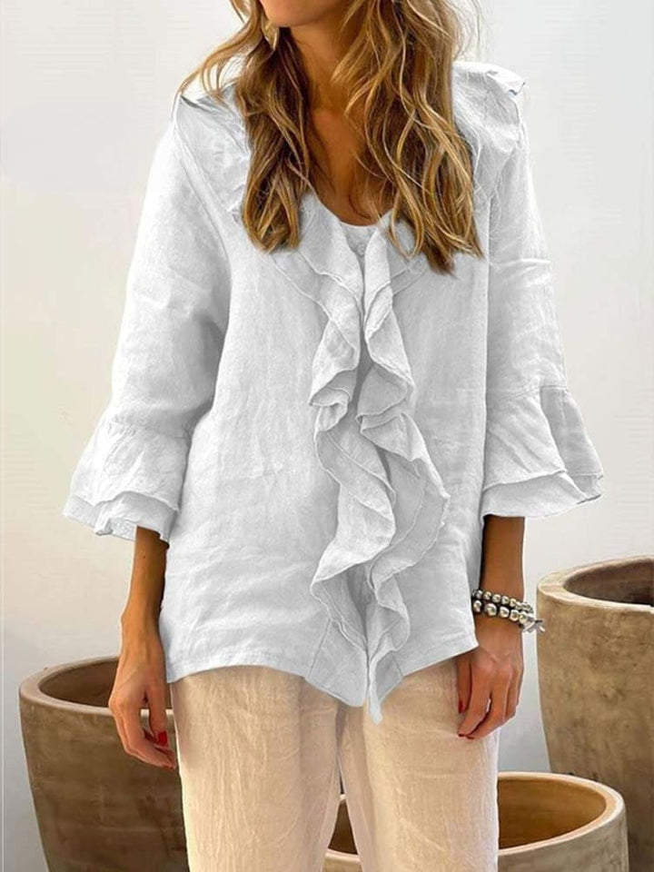 Women's Ruffles Freizeithemd