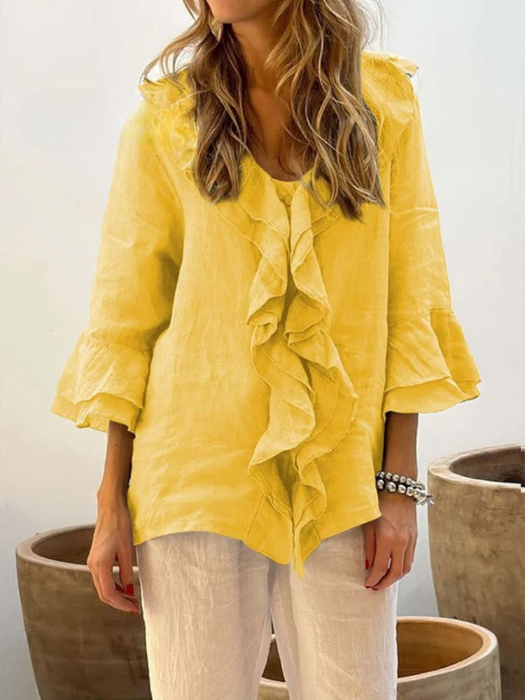 Women's Ruffles Freizeithemd