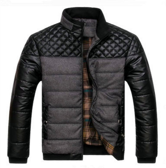 Herren Modische Steppjacke mit Kunstlederdetails Nord Taschen