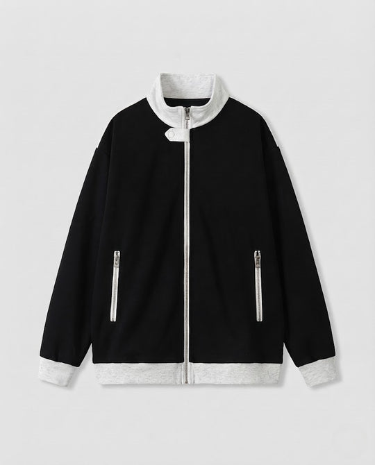 Herren Sportive Trackjacke mit Stehkragen und Kontrastpaspeln Nord Taschen