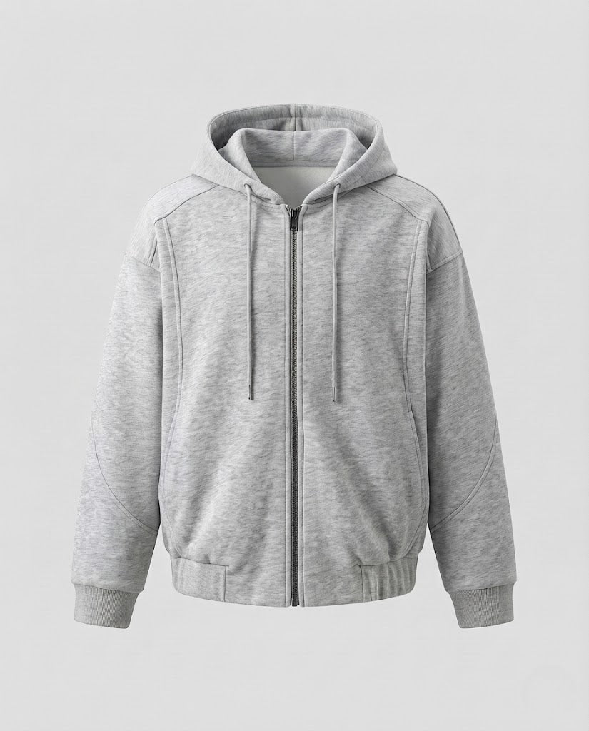 Herren Kapuzensweatjacke mit durchgehendem Reißverschluss, relaxed Oversize-Schnitt und gerippten Bündchen Nord Taschen