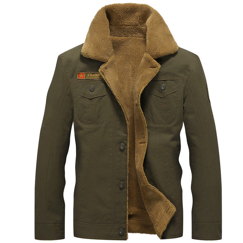 Herren Canvas-Truckerjacke mit Sherpa-Innenfutter und Utility-Taschen Nord Taschen