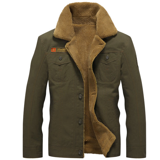 Herren Canvas-Truckerjacke mit Sherpa-Innenfutter und Utility-Taschen Nord Taschen