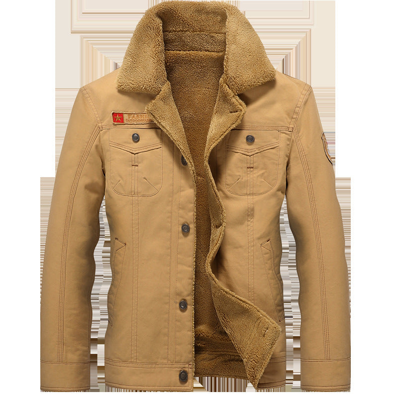 Herren Canvas-Truckerjacke mit Sherpa-Innenfutter und Utility-Taschen Nord Taschen