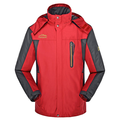 Herren dreilagige Softshell-Outdoorjacke mit abnehmbarer Kapuze und verschweißten Nähten Nord Taschen