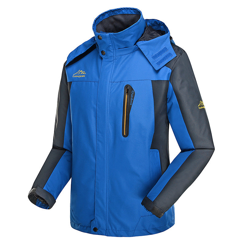 Herren dreilagige Softshell-Outdoorjacke mit abnehmbarer Kapuze und verschweißten Nähten Nord Taschen