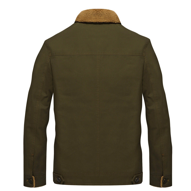 Herren Canvas-Truckerjacke mit Sherpa-Innenfutter und Utility-Taschen Nord Taschen