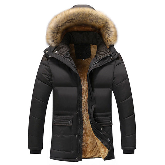 Herren Urbaner Kälteblocker-Parka mit dichter Teddy-Innenfütterung und abnehmbarer Kunstfellkapuze Nord Taschen