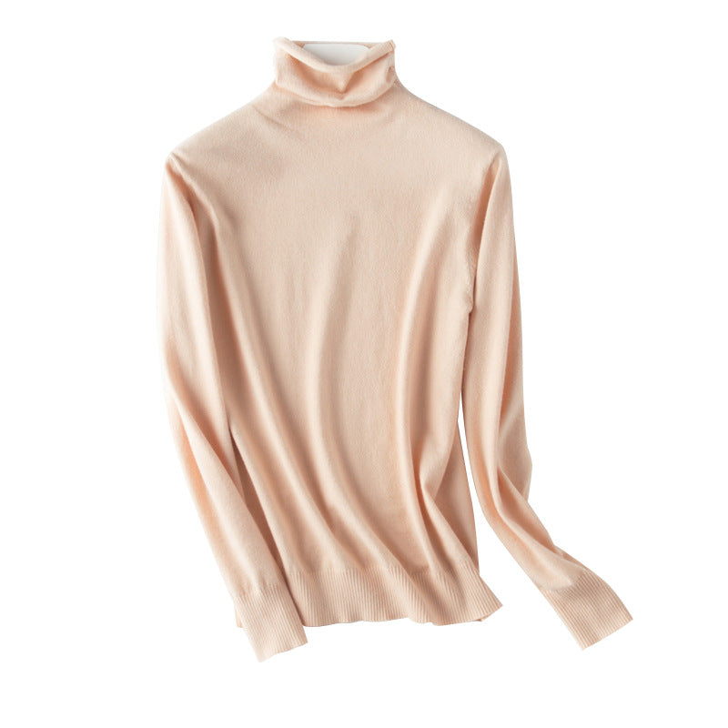 Damen leichter Feinstrick-Rollkragenpullover mit schmalem Schnitt Nord Taschen