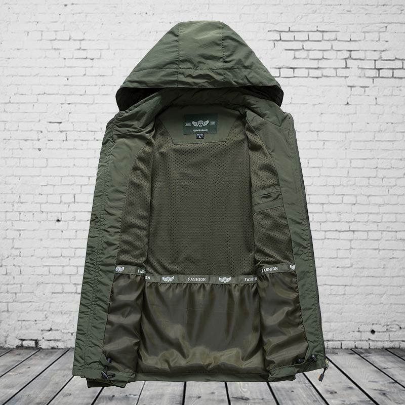 Herren Kapuzen-Softshelljacke mit Mesh-Innenfutter und multifunktionalen Reißverschlusstaschen Nord Taschen
