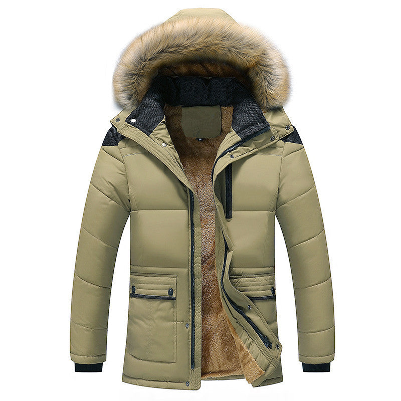 Herren Urbaner Kälteblocker-Parka mit dichter Teddy-Innenfütterung und abnehmbarer Kunstfellkapuze Nord Taschen
