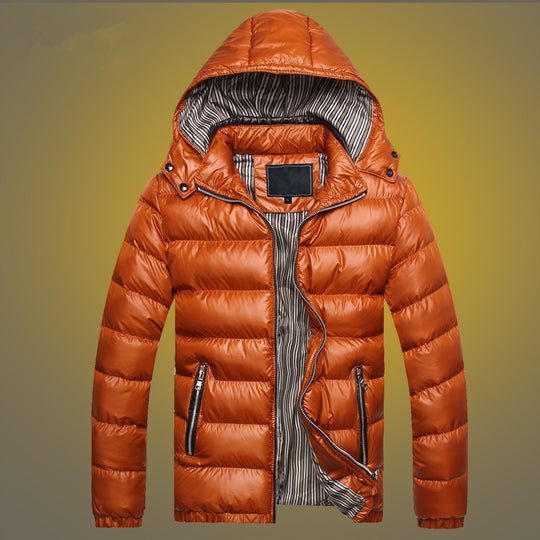 Herren Gefütterte Stepp-Expeditionsjacke mit Kunstfellkapuze und Frontmix-Taschen Nord Taschen