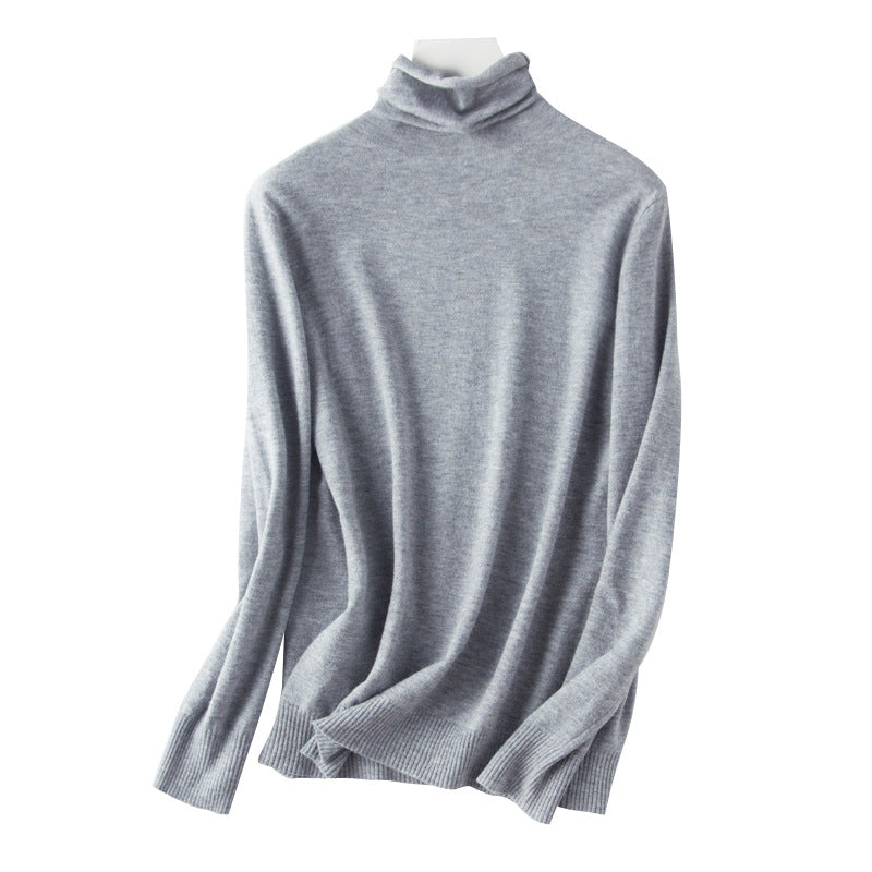 Damen leichter Feinstrick-Rollkragenpullover mit schmalem Schnitt Nord Taschen