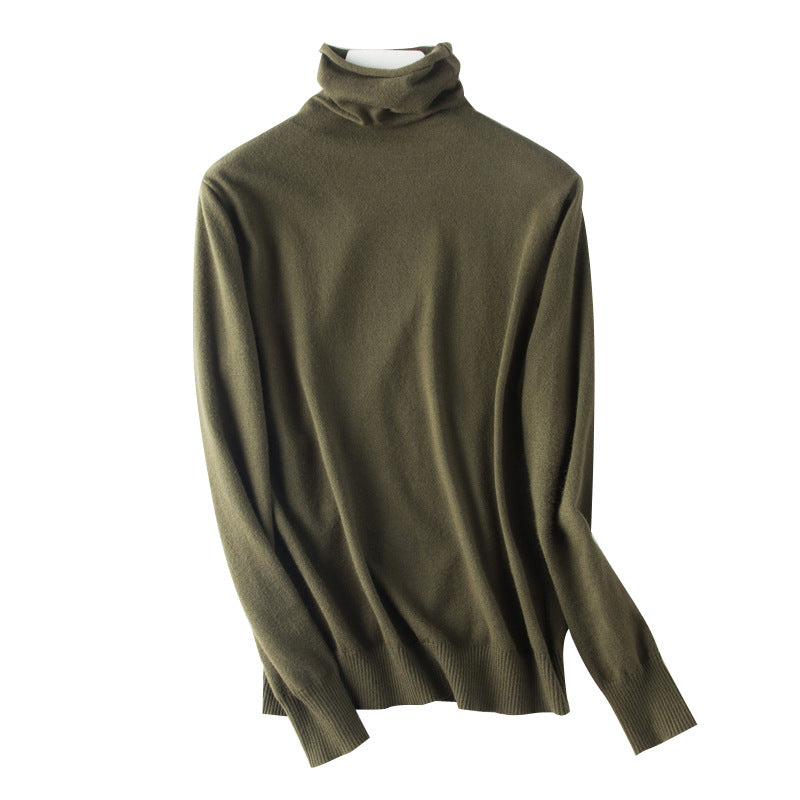 Damen leichter Feinstrick-Rollkragenpullover mit schmalem Schnitt Nord Taschen