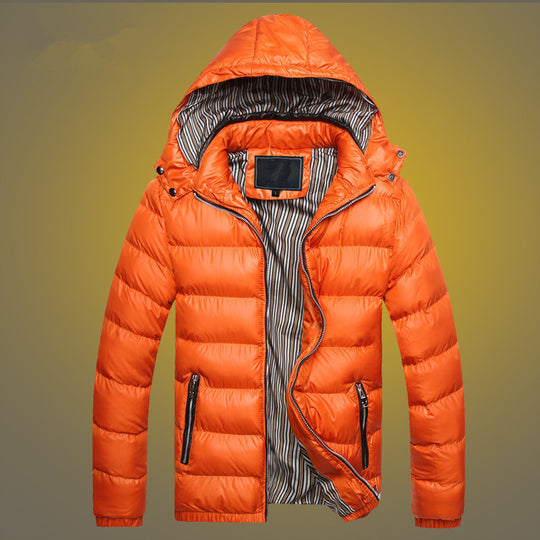 Herren Gefütterte Stepp-Expeditionsjacke mit Kunstfellkapuze und Frontmix-Taschen Nord Taschen