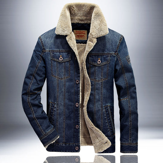Herren Warm gefütterte Denimjacke Nord Taschen