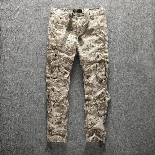 Herren Taktische Cargohose im Digital-Camouflage mit Tunnelzugbund und Mehrfach-Taschen Nord Taschen
