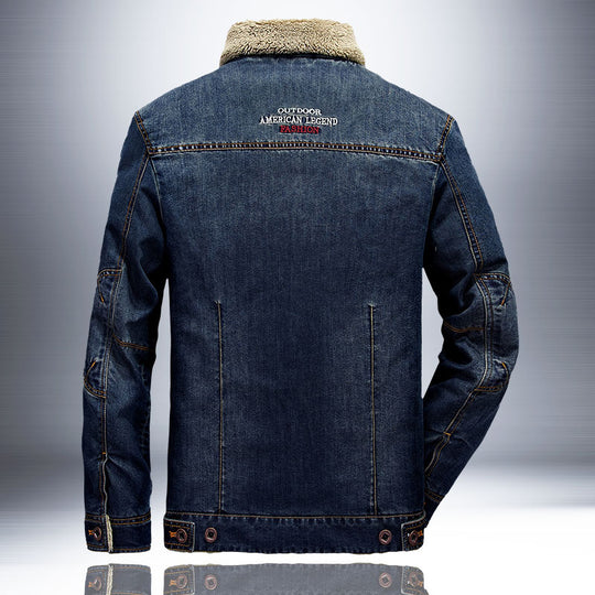 Herren Warm gefütterte Denimjacke Nord Taschen
