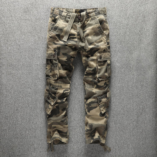 Herren Taktische Cargohose im Digital-Camouflage mit Tunnelzugbund und Mehrfach-Taschen Nord Taschen