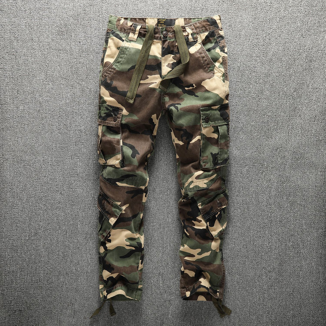 Herren Taktische Cargohose im Digital-Camouflage mit Tunnelzugbund und Mehrfach-Taschen Nord Taschen
