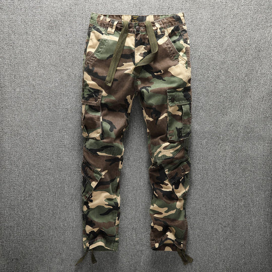 Herren Taktische Cargohose im Digital-Camouflage mit Tunnelzugbund und Mehrfach-Taschen Nord Taschen