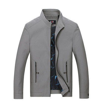 Herren Schlanke Stehkragen-Übergangsjacke mit Reißverschluss, wasserabweisender Außenfläche und geometrischem Futter Nord Taschen