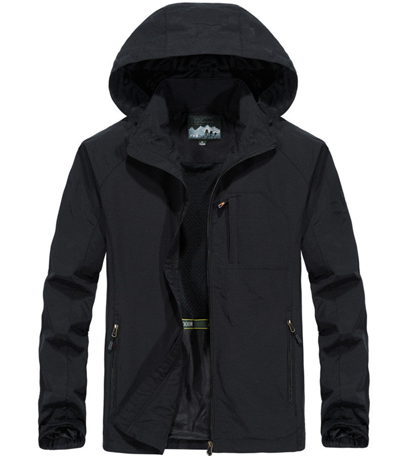 Herren Leichte Allwetter-Fieldjacke mit Kapuze, Mesh‑Innenfutter und Reißverschlusstaschen Nord Taschen
