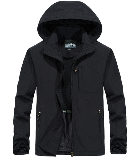 Herren Leichte Allwetter-Fieldjacke mit Kapuze, Mesh‑Innenfutter und Reißverschlusstaschen Nord Taschen