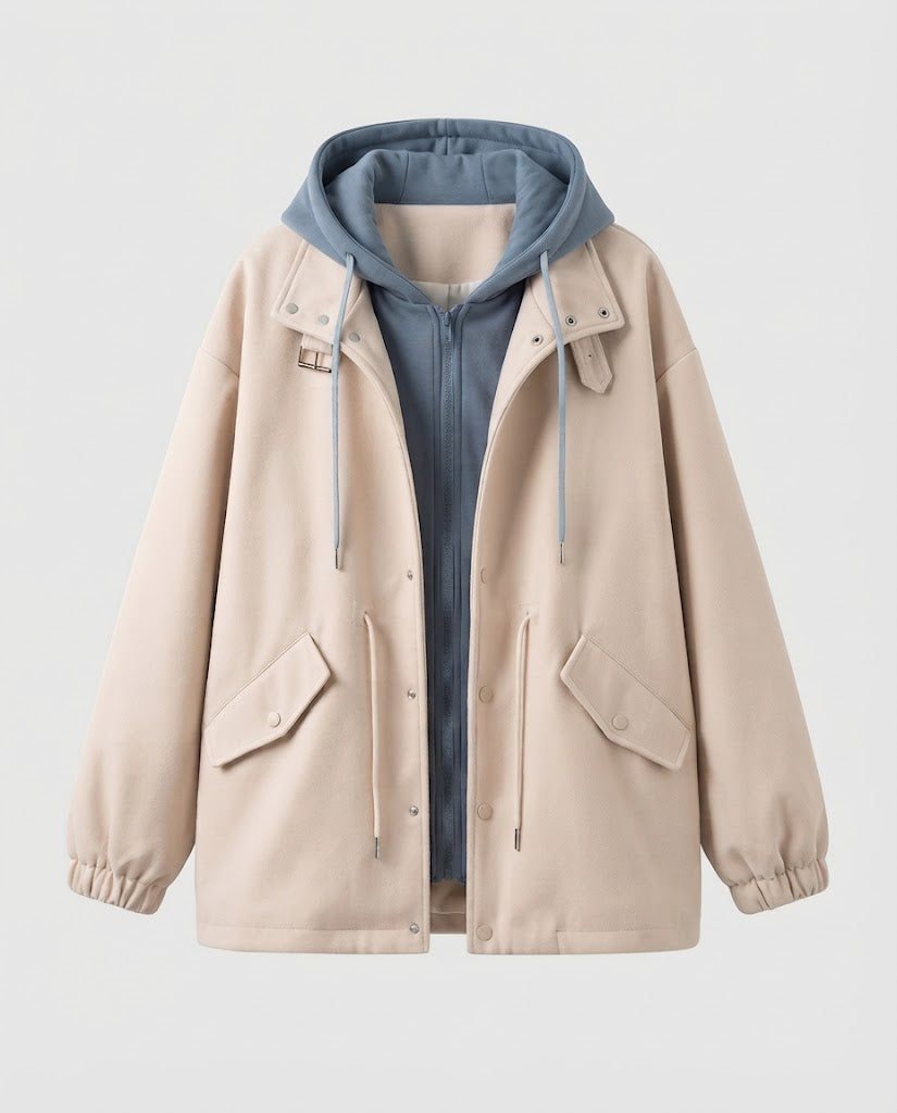 Damen Urban Oversized Fleece-Jacke Nord Taschen