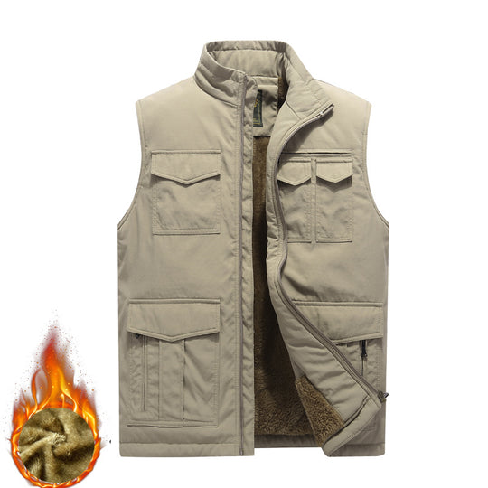 Herren Outdoor‑Utility‑Weste mit wärmendem Teddyplüschfutter und Mehrfachtaschen Nord Taschen