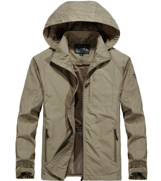 Herren Leichte Allwetter-Fieldjacke mit Kapuze, Mesh‑Innenfutter und Reißverschlusstaschen Nord Taschen