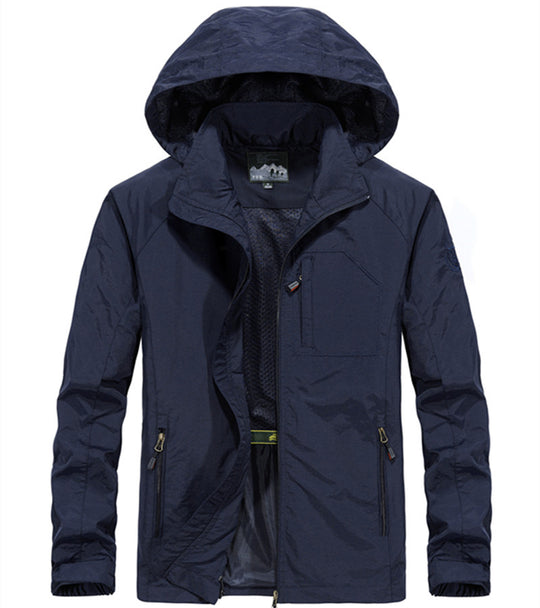 Herren Leichte Allwetter-Fieldjacke mit Kapuze, Mesh‑Innenfutter und Reißverschlusstaschen Nord Taschen