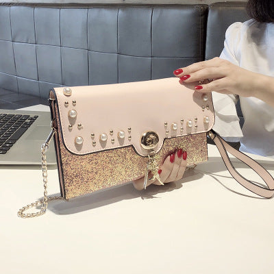 Damen Clutch-Tasche mit funkelnden Pailletten und eleganter Schliesstechnik Nord Taschen