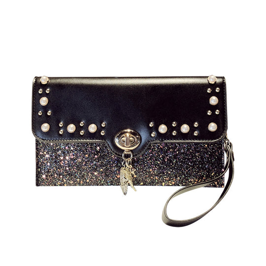 Damen Clutch-Tasche mit funkelnden Pailletten und eleganter Schliesstechnik Nord Taschen