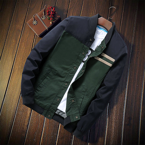 Herren Canvas-Bomberjacke im Field-Stil mit kontrastierenden Ärmeln und Bruststreifen Nord Taschen